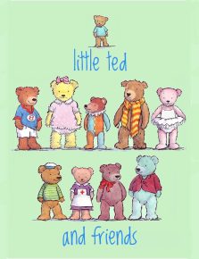 Little Ted and friends, card and print