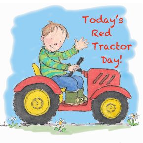 Red TractorDay! childrens greetings card